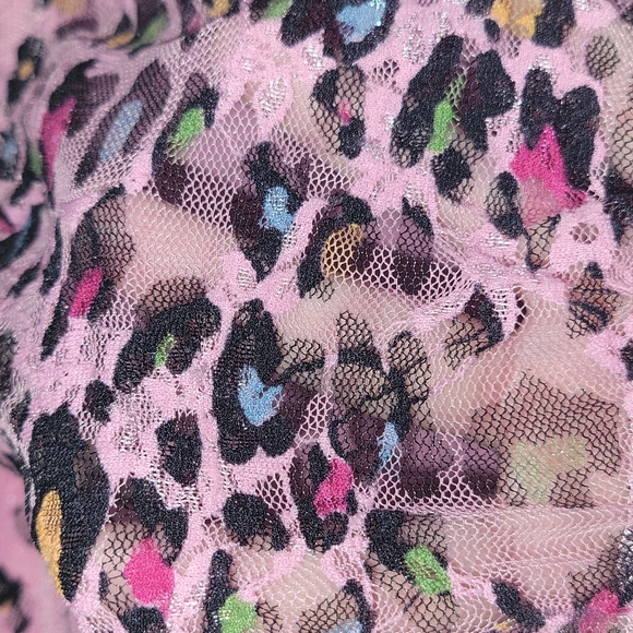 Bandeau Lace & Mesh Pink Animal Print - Picture 5 of 10